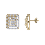 Load image into Gallery viewer, Square stud earrings in white gold with white diamonds of 1.83 ct in weight