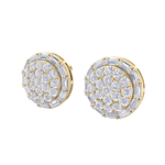 Load image into Gallery viewer, Round stud earrings in white gold with white diamonds of 1.38 ct in weight
