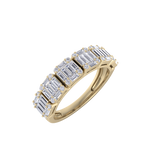 Load image into Gallery viewer, Anniversary ring with baguette white diamonds in yellow gold with white diamonds of 2.03 ct in weight