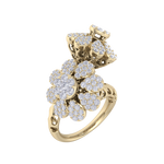 Load image into Gallery viewer, flower ring in rose gold with white diamonds of 1.62 ct in weight