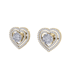 Load image into Gallery viewer, Heart earrings in white gold with illusion white diamonds of 0.94 ct in weight