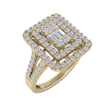 Load image into Gallery viewer, Square diamond ring with split shank in rose gold with white diamonds of 1.02 ct in weight