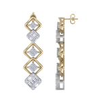 Load image into Gallery viewer, Drop earrings in yellow gold with white diamonds of 1.10 ct in weight