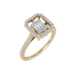 Load image into Gallery viewer, Square diamond ring in white gold with white diamonds of 0.45 ct in weight