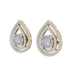 Load image into Gallery viewer, Pear shaped stud earrings in rose gold with white diamonds of 1.03 ct in weight