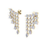 Load image into Gallery viewer, Climber dangle earrings in rose gold with white diamonds of 3.01 ct in weight