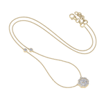 Load image into Gallery viewer, Flower shaped necklace in yellow gold with white diamonds of 0.39 ct in weight