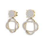 Load image into Gallery viewer, 3 in 1 earrings in rose gold with white diamonds of 1.01 ct in weight