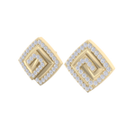 Load image into Gallery viewer, Square diamond earrings in yellow gold with white diamonds of 0.58 ct in weight
