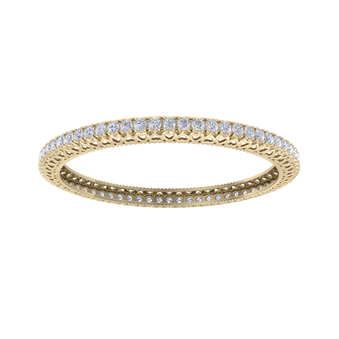 Classic diamond bangle with hearts in rose gold with white diamonds of 13.60 ct in weight