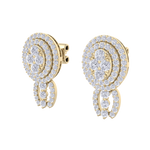 Load image into Gallery viewer, Oval drop earrings in rose gold with white diamonds of 0.97 ct in weight