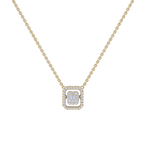 Load image into Gallery viewer, Square necklace in yellow gold with white diamonds of 0.59 ct in weight