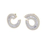 Load image into Gallery viewer, Baguette diamond circle studs in rose gold with white diamonds of 5.85 ct in weight