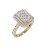 Load image into Gallery viewer, Cluster engagement ring in rose gold with white diamonds of 0.64 ct in weight