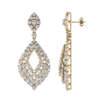 Load image into Gallery viewer, Drop earrings in yellow gold with white diamonds of 4.05 ct in weight