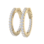 Load image into Gallery viewer, Diamond eternity hoop earrings in rose gold with white diamonds of 1.50 ct in weight