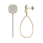 Load image into Gallery viewer, Dangle hoop earrings in rose gold with white diamonds of 1.30 ct in weight