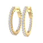 Load image into Gallery viewer, Diamond eternity hoop earrings in white gold with white diamonds of 1.00 ct in weight