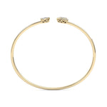 Load image into Gallery viewer, Hearts cuff bracelet in yellow gold with white diamonds of 0.56 ct in weight