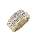 Load image into Gallery viewer, Five row diamond ring in yellow gold with white diamonds of 1.39 ct in weight