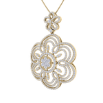 Load image into Gallery viewer, Flower Pendant in yellow gold with white diamonds of 2.43 ct in weight