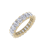 Load image into Gallery viewer, Eternity ring in yellow gold with emeralds white diamonds of 4.18 ct in weight