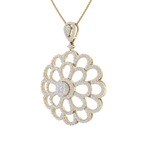 Load image into Gallery viewer, Flower Pendant in rose gold with white diamonds of 2.38 ct in weight