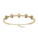 Load image into Gallery viewer, Bracelet in yellow gold with baguette white diamonds of 2.10 ct in weight