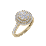 Load image into Gallery viewer, Round cluster diamond ring in rose gold with white diamonds of 0.63 ct in weight