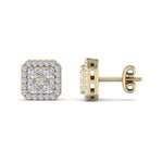Load image into Gallery viewer, Classic Square stud earrings in yellow gold with white diamonds of 0.51 ct in weight
