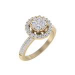 Load image into Gallery viewer, Halo Diamond ring in rose gold with white diamonds of 0.57 ct in weight
