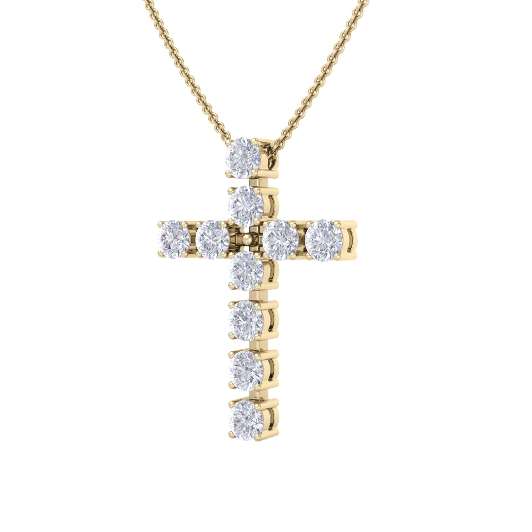 Diamond Cross Pendant in white gold with white diamonds of 1.10 ct in weight