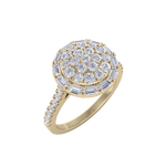 Load image into Gallery viewer, Round cluster ring in white gold with white diamonds of 0.92 ct in weight