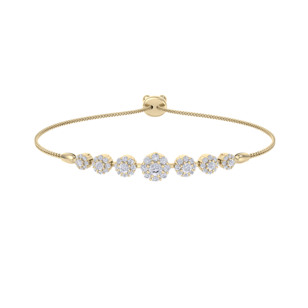 Diamond bolo bracelet in rose gold with white diamonds of 0.86 ct in weight