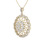 Load image into Gallery viewer, Oval pendant in rose gold with white diamonds of 1.97 ct in weight