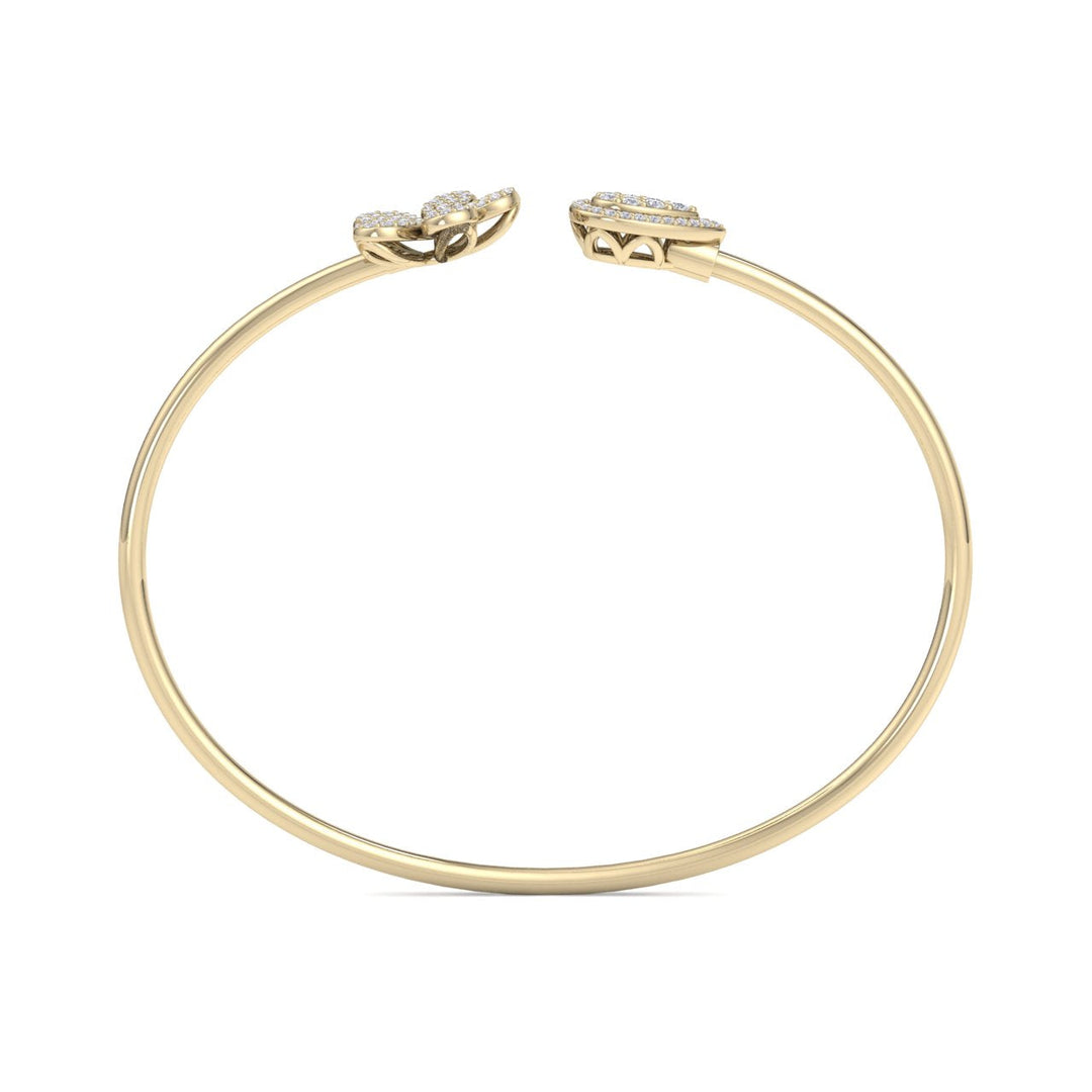 Cuff bracelet in rose gold with white diamonds of 0.49 ct in weight