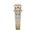 Load image into Gallery viewer, Halo cluster ring in rose gold with white diamonds of 1.53 ct in weight