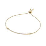 Load image into Gallery viewer, Bar necklace in yellow gold with white diamonds of 0.31 in weight