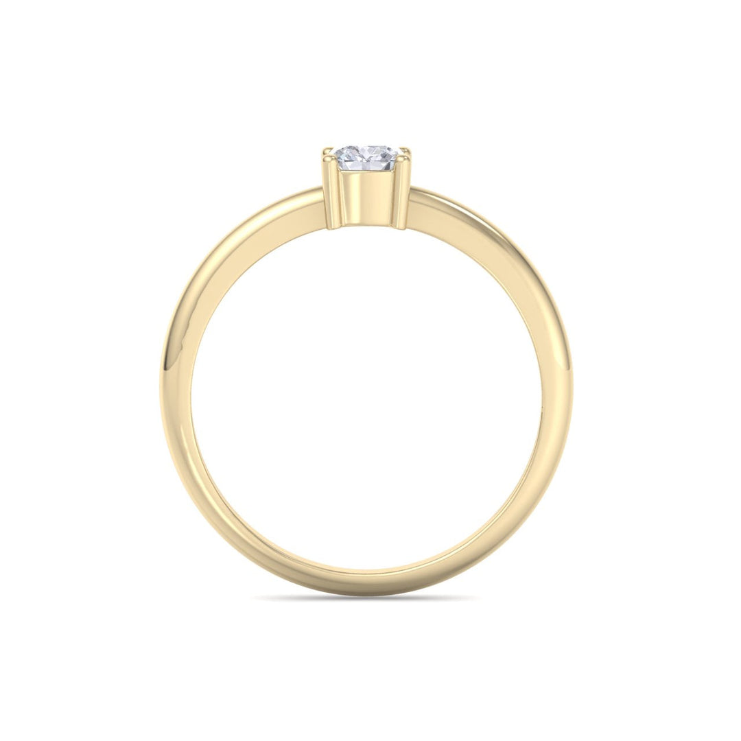 Cute Diamond ring in rose gold with white diamonds of 0.25 ct in weight