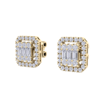 Load image into Gallery viewer, Square stud earrings in white gold with white diamonds of 0.40 ct in weight