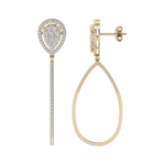 Load image into Gallery viewer, Dangle hoop earrings in white gold with white diamonds of 1.11 ct in weight