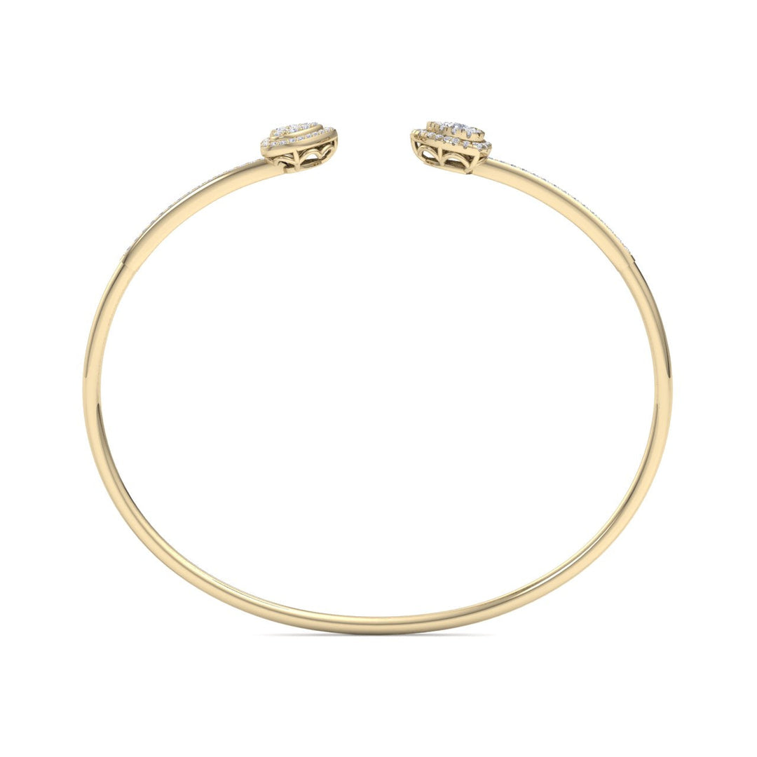 Cuff bracelet in rose gold with white diamonds of 0.56 ct in weight