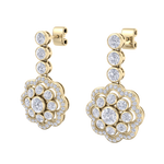 Load image into Gallery viewer, Drop earrings in rose gold with white diamonds of 1.77 ct in weight