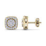 Load image into Gallery viewer, Elegant stud earrings in yellow gold with white diamonds of 0.51 ct in weight