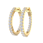 Load image into Gallery viewer, Diamond eternity hoop earrings in white gold with white diamonds of 2.00 ct in weight