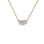 Load image into Gallery viewer, Leaf necklace in yellow gold with white diamonds of 0.59 ct in weight