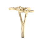 Load image into Gallery viewer, Ring with flowers in yellow gold with white diamonds of 0.56 ct in weight