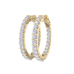 Load image into Gallery viewer, Diamond eternity hoop earrings in rose gold with white diamonds of 2.92 ct in weight