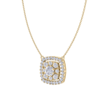 Load image into Gallery viewer, Classic square necklace in white gold with white diamonds of 2.78 ct in weight