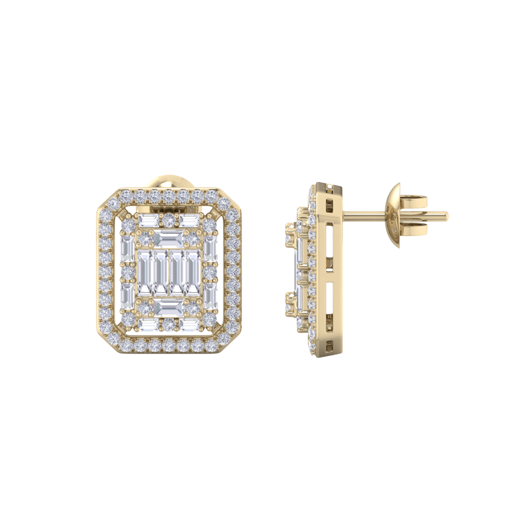 Beautiful Stud Earrings in white gold with white diamonds of 1.78 in weight